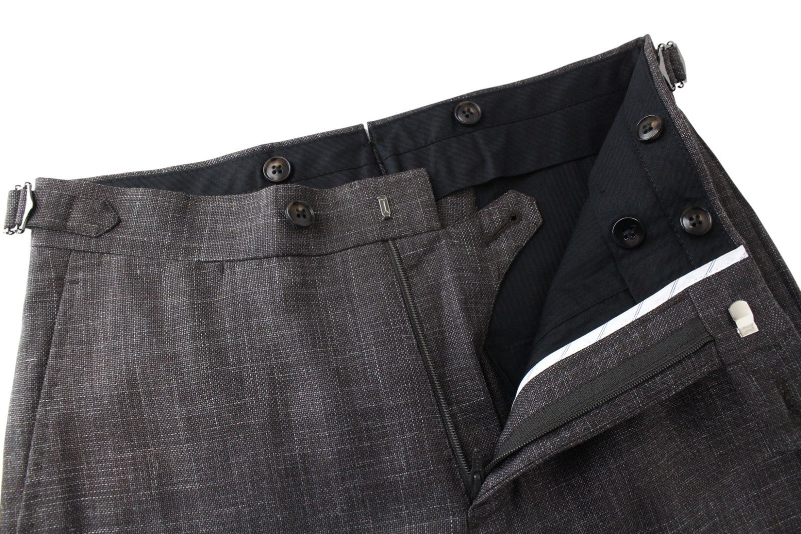 SUITSUPPLY La Spalla Men Suit UK30R Classic Lined Wool Silk Linen Brown 2 Piece
