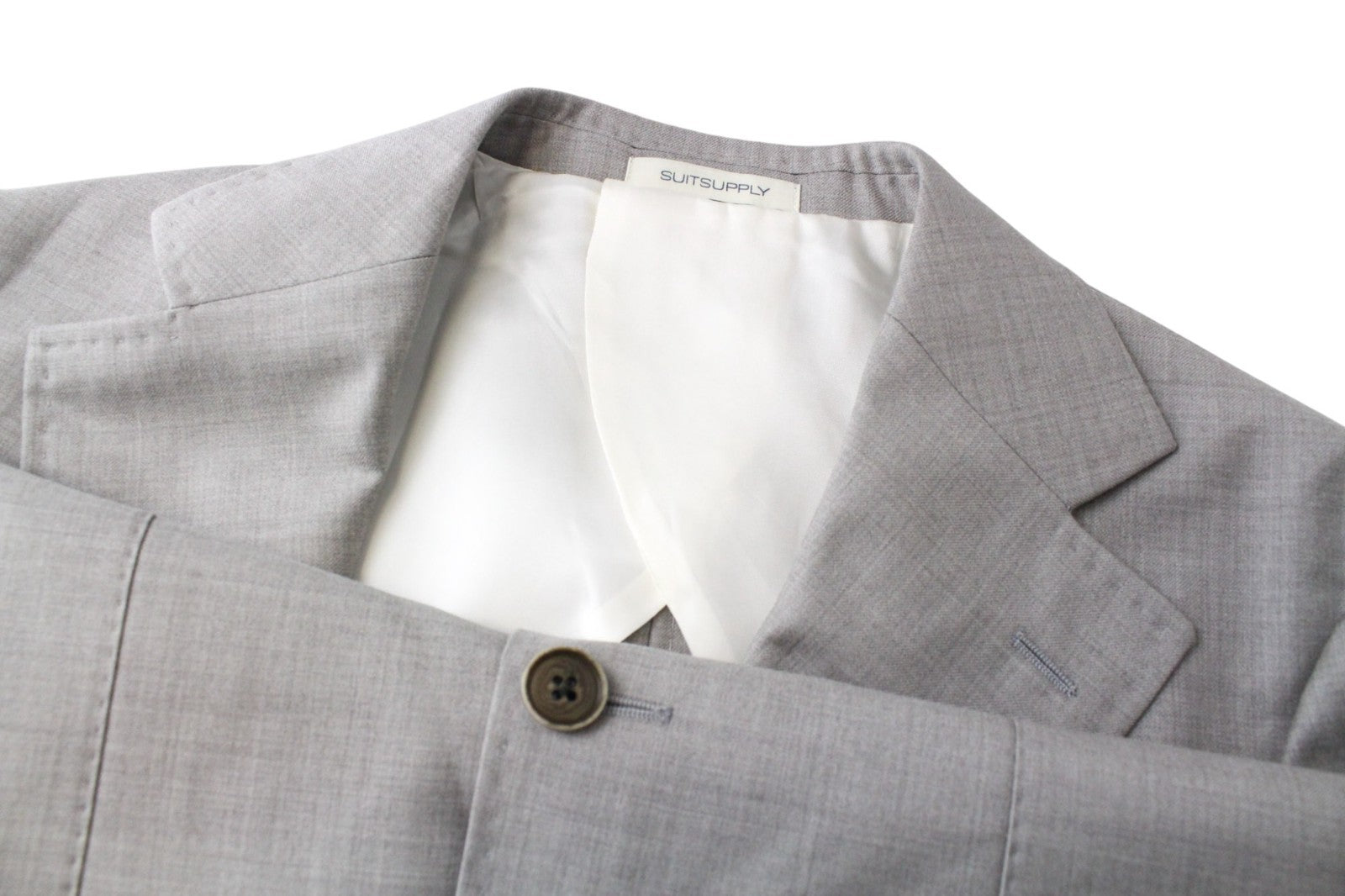 SUITSUPPLY Havana Men Suit UK36R Slim Fit Pure Wool Super 110's Grey 2 Piece