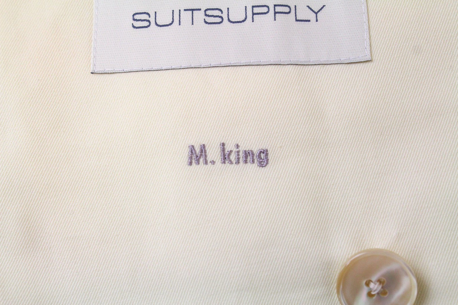 SUITSUPPLY La Spalla Men Suit UK38S Double-Breasted Cotton Light Yellow 2 Piece