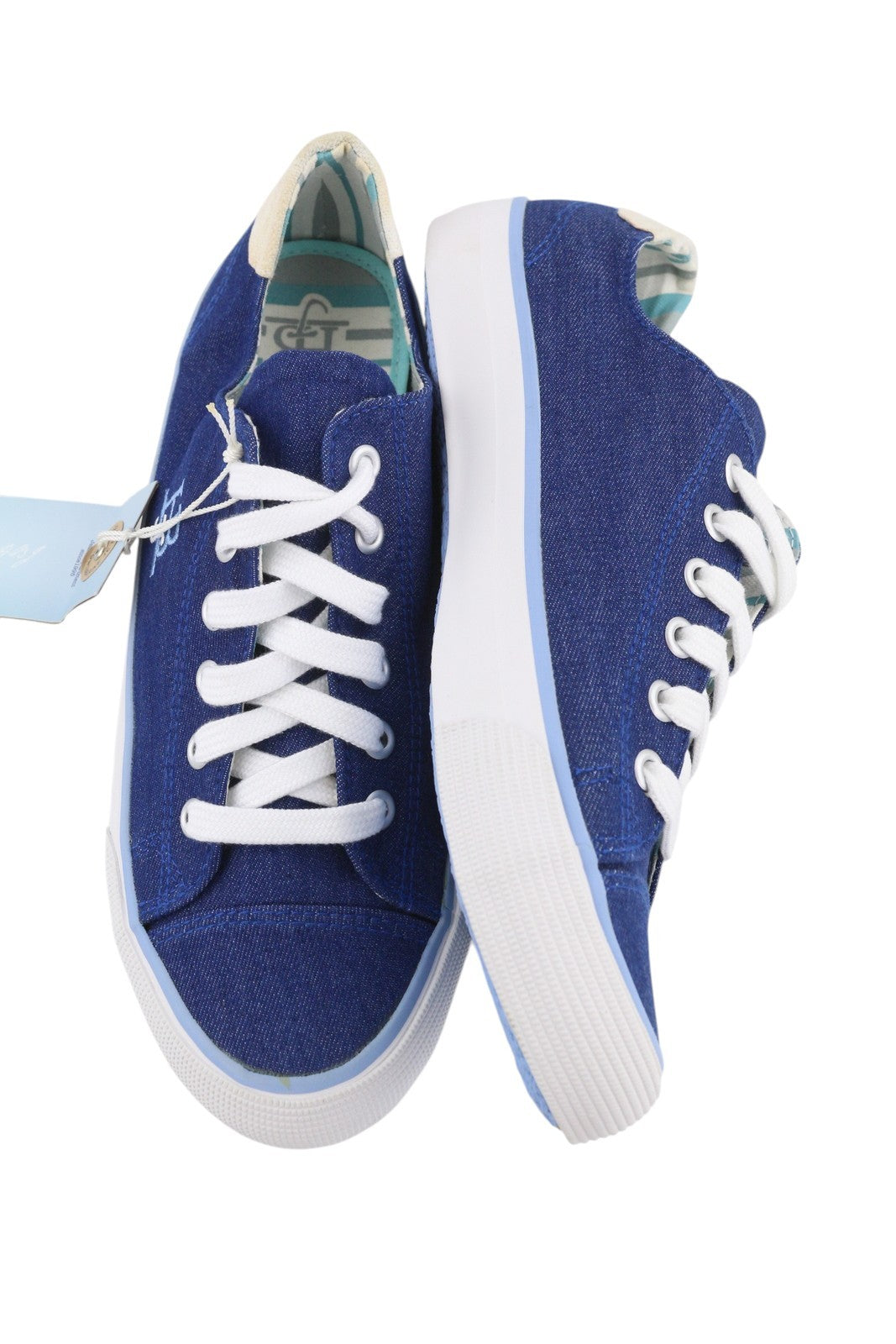 HARMONT & BLAINE Women Sneakers EU40 Blue Denim Low Top Almond Toe Unisex