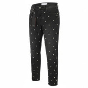 VICTORY GATE Men Jeans Regular Fit Black Collection Studs W29 Washed RRP650