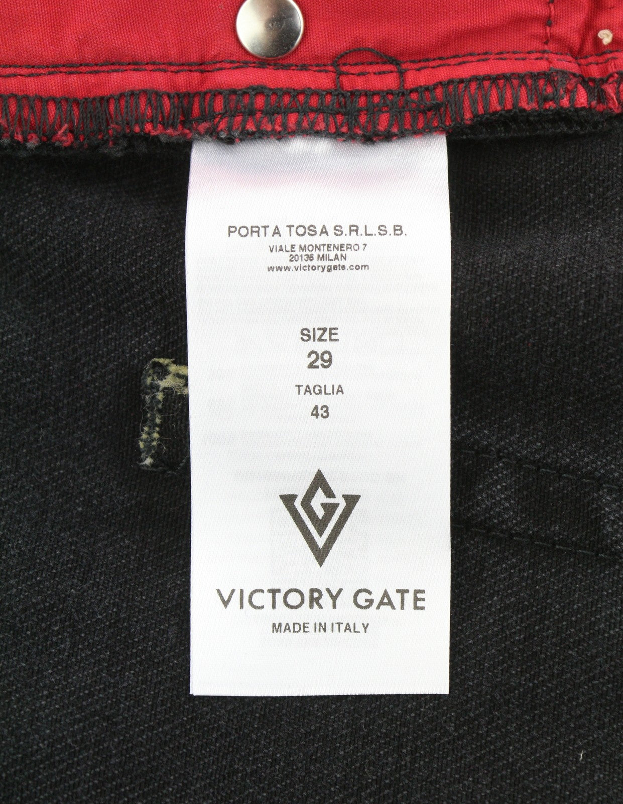 VICTORY GATE Men Jeans Regular Fit Black Collection Studs W29 Washed RRP650