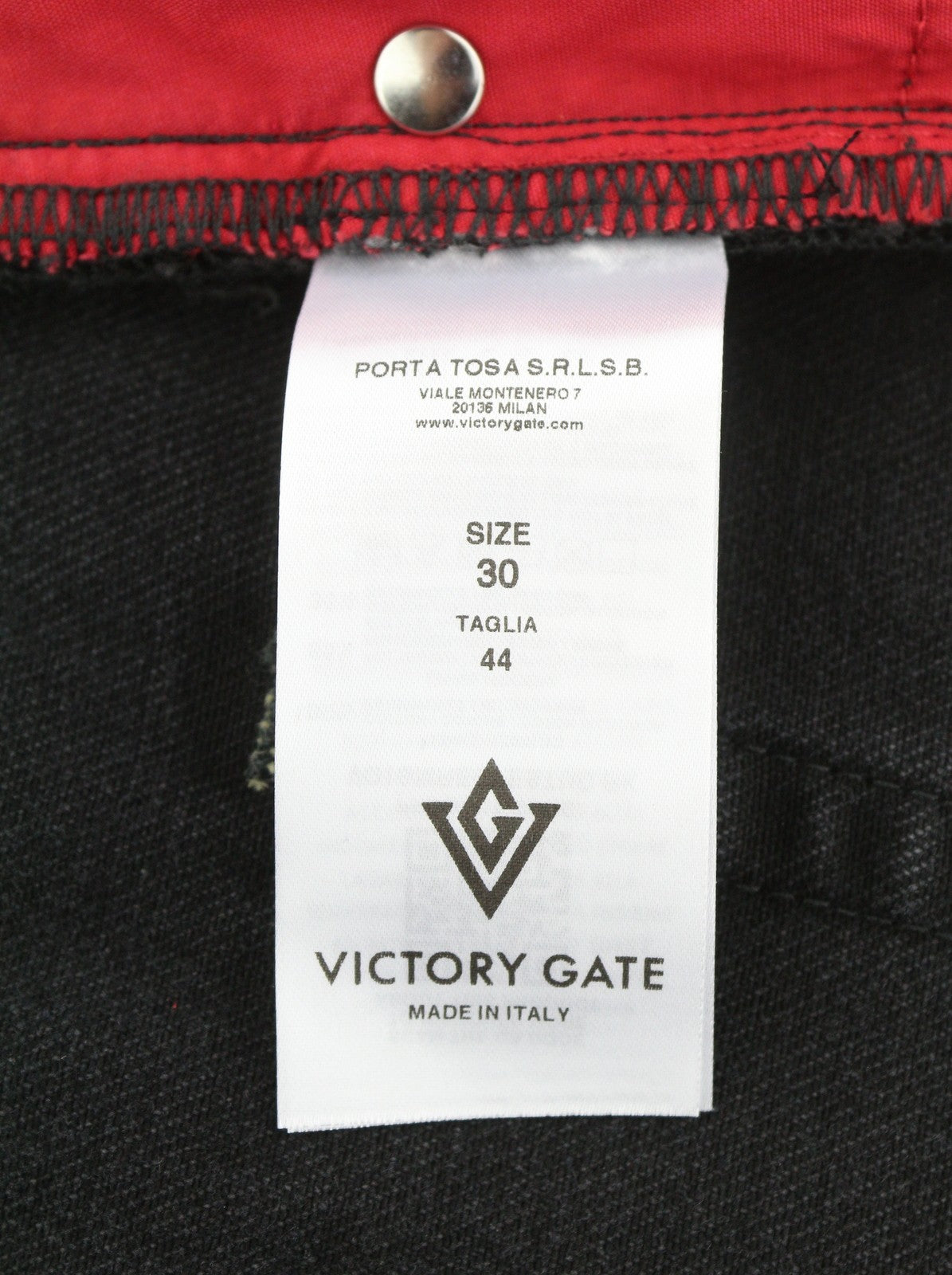 VICTORY GATE Men Jeans Denim Regular Fit Black Collection Studs W30 Worn RRP650