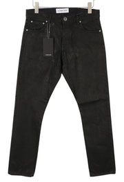 VICTORY GATE Men Jeans Slim Fit Black Collection Spalmato W31 Coated RRP790