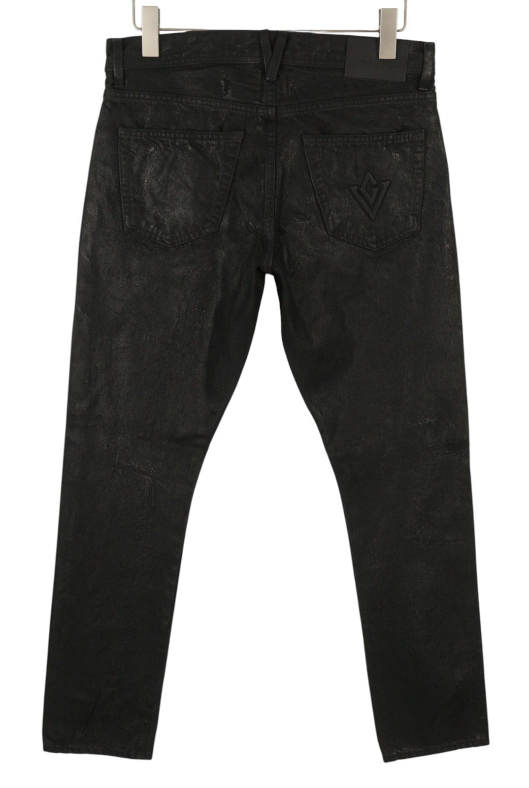 VICTORY GATE Men Jeans Slim Fit Black Collection Spalmato W31 Coated RRP790