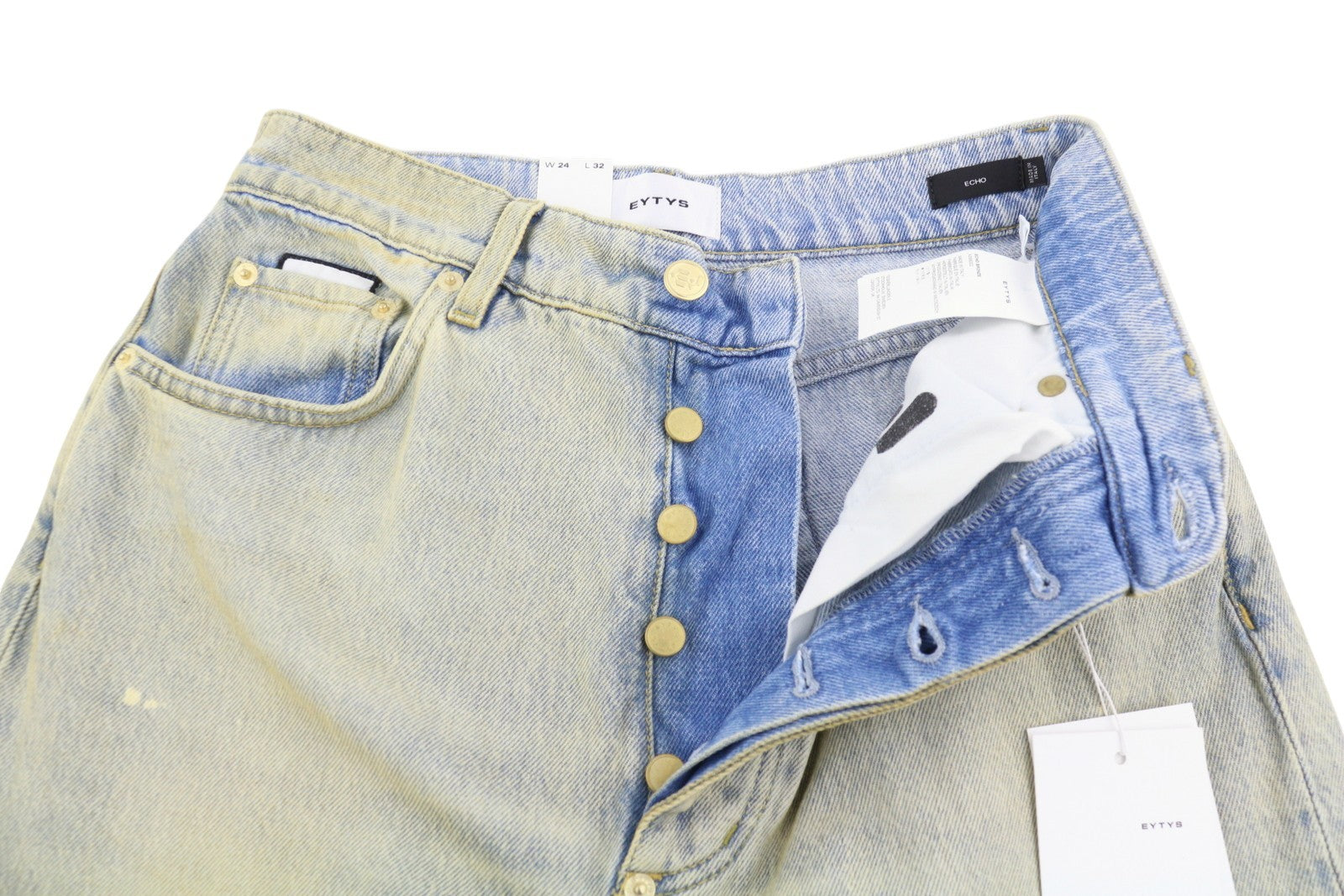 EYTYS Echo Bronze Ultra Baggy Women Jeans W24/L32 Blue Worn Aged RRP370