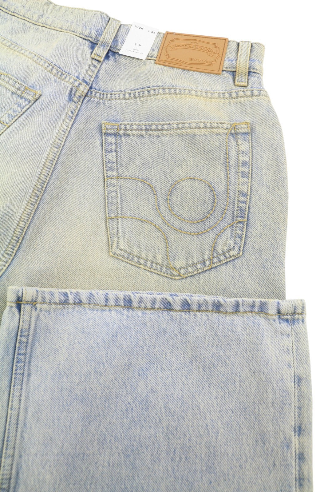 EYTYS Echo Bronze Ultra Baggy Women Jeans W24/L32 Blue Worn Aged RRP370