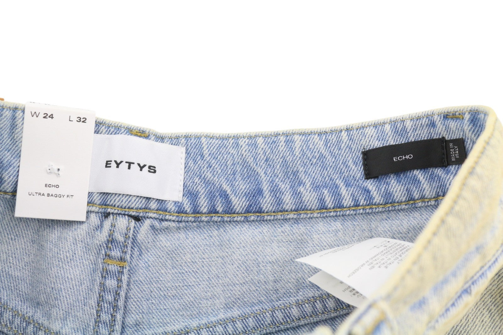 EYTYS Echo Bronze Ultra Baggy Women Jeans W24/L32 Blue Worn Aged RRP370