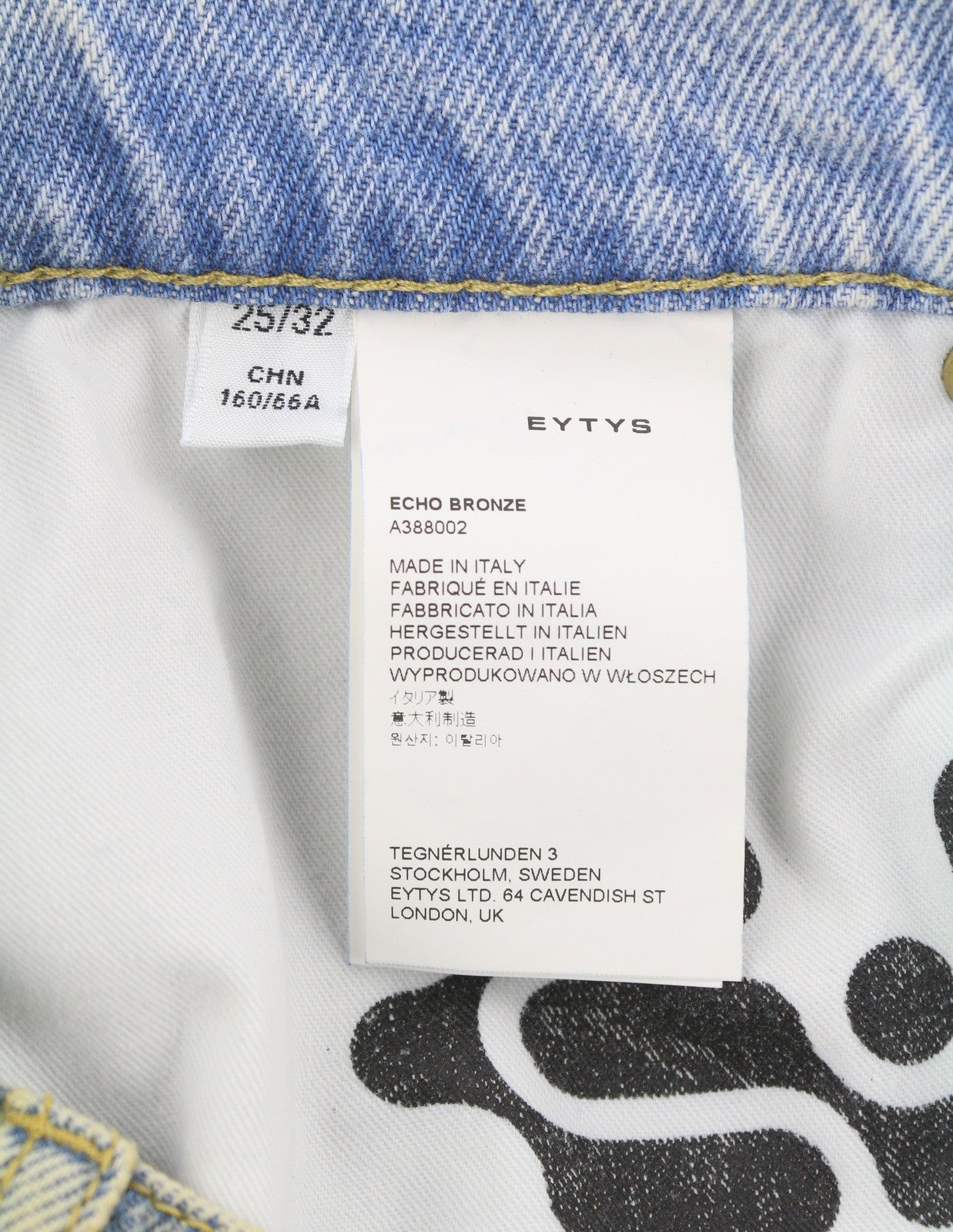EYTYS Echo Bronze Ultra Baggy Women Jeans W25/L32 Blue Fade Aged RRP370