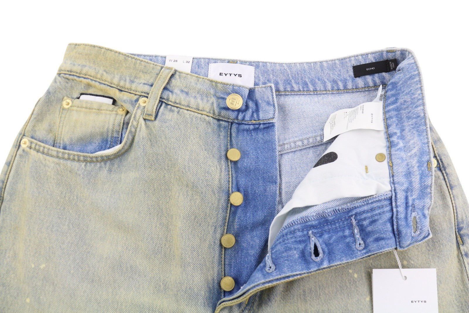 EYTYS Echo Bronze Ultra Baggy Women Jeans W26/L32 Blue Used Aged RRP370