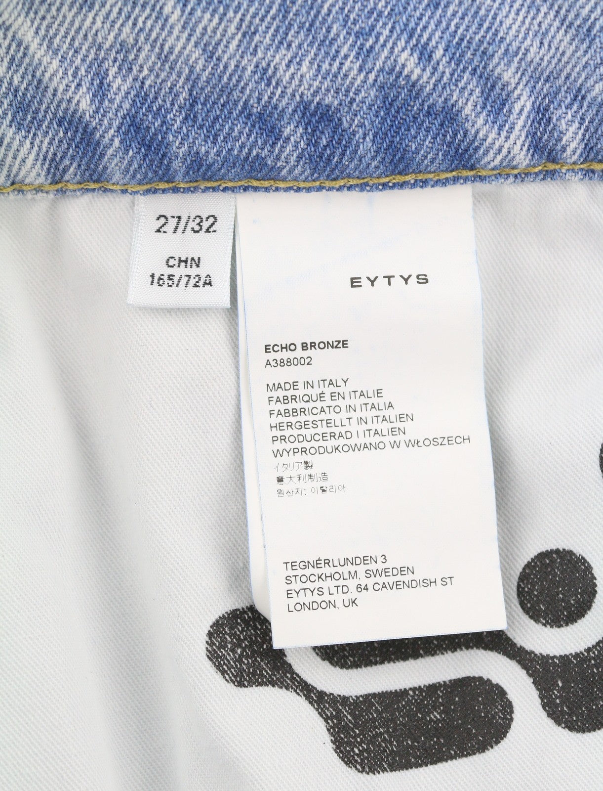 EYTYS Echo Bronze Ultra Baggy Women Jeans W27/L32 Blue Vintage Aged RRP370