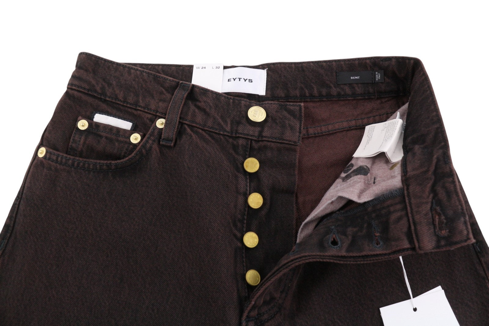 EYTYS Benz Sepia Baggy Fit Women Jeans W24/L32 Brown Washed High Rise RRP370