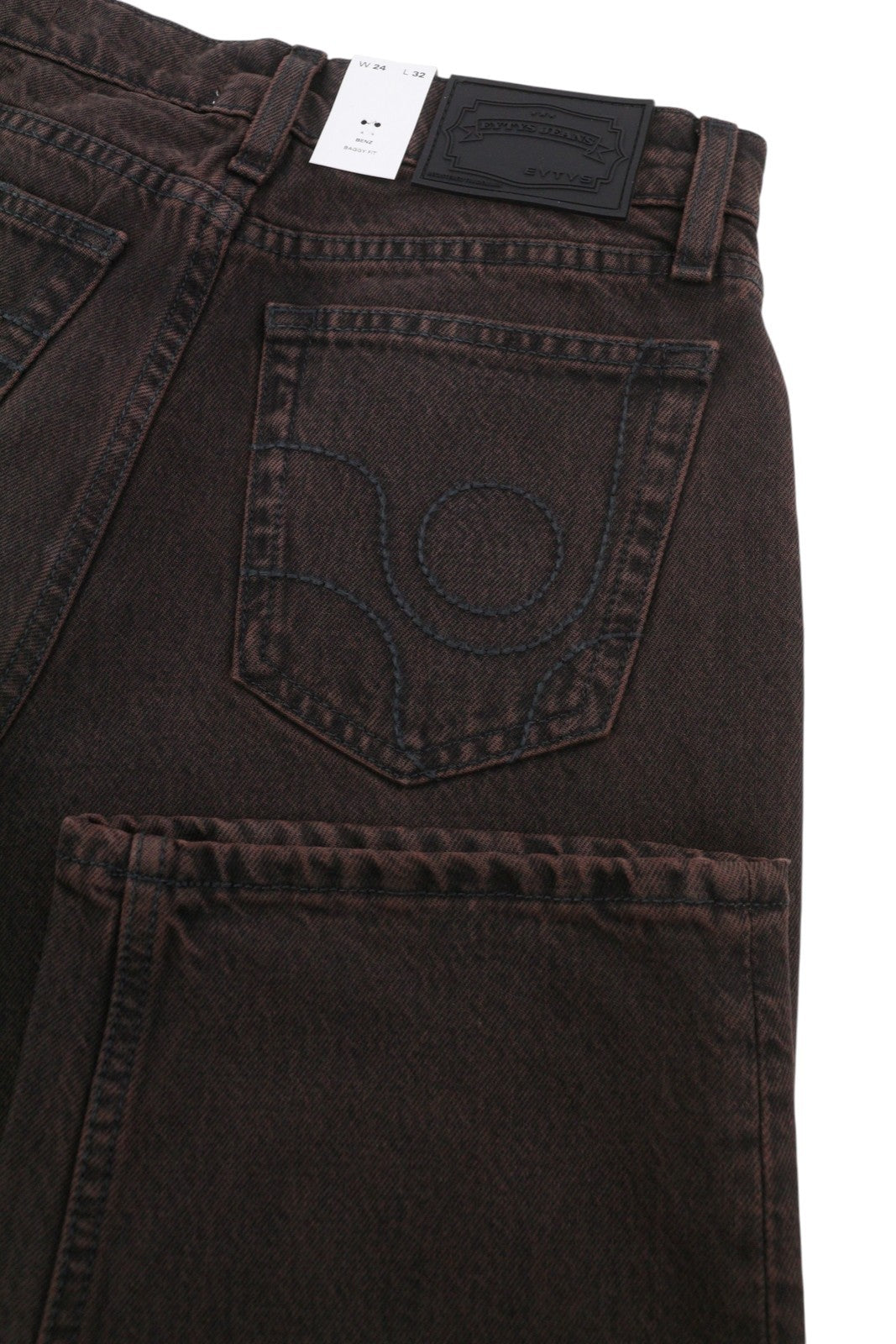 EYTYS Benz Sepia Baggy Fit Women Jeans W24/L32 Brown Washed High Rise RRP370