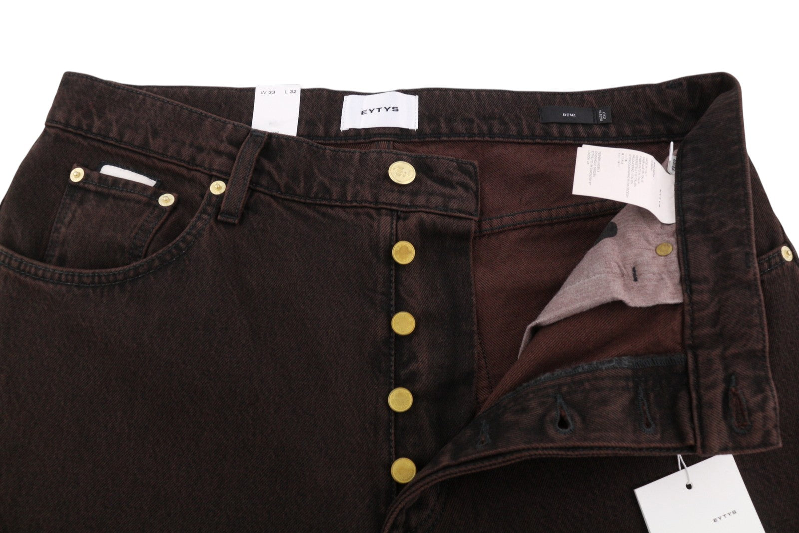 EYTYS Benz Sepia Baggy Fit Women Jeans W33/L32 Brown Worn Unisex RRP370