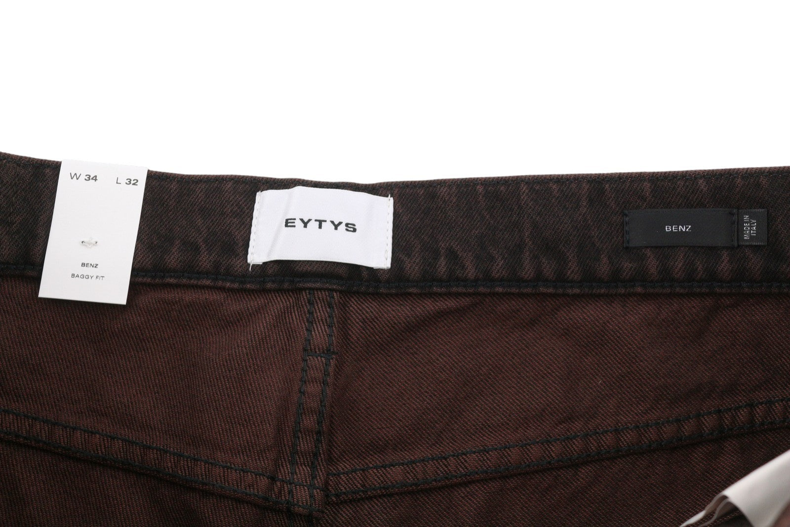 EYTYS Benz Sepia Baggy Fit Women Jeans W34/L32 Brown Used Unisex RRP370