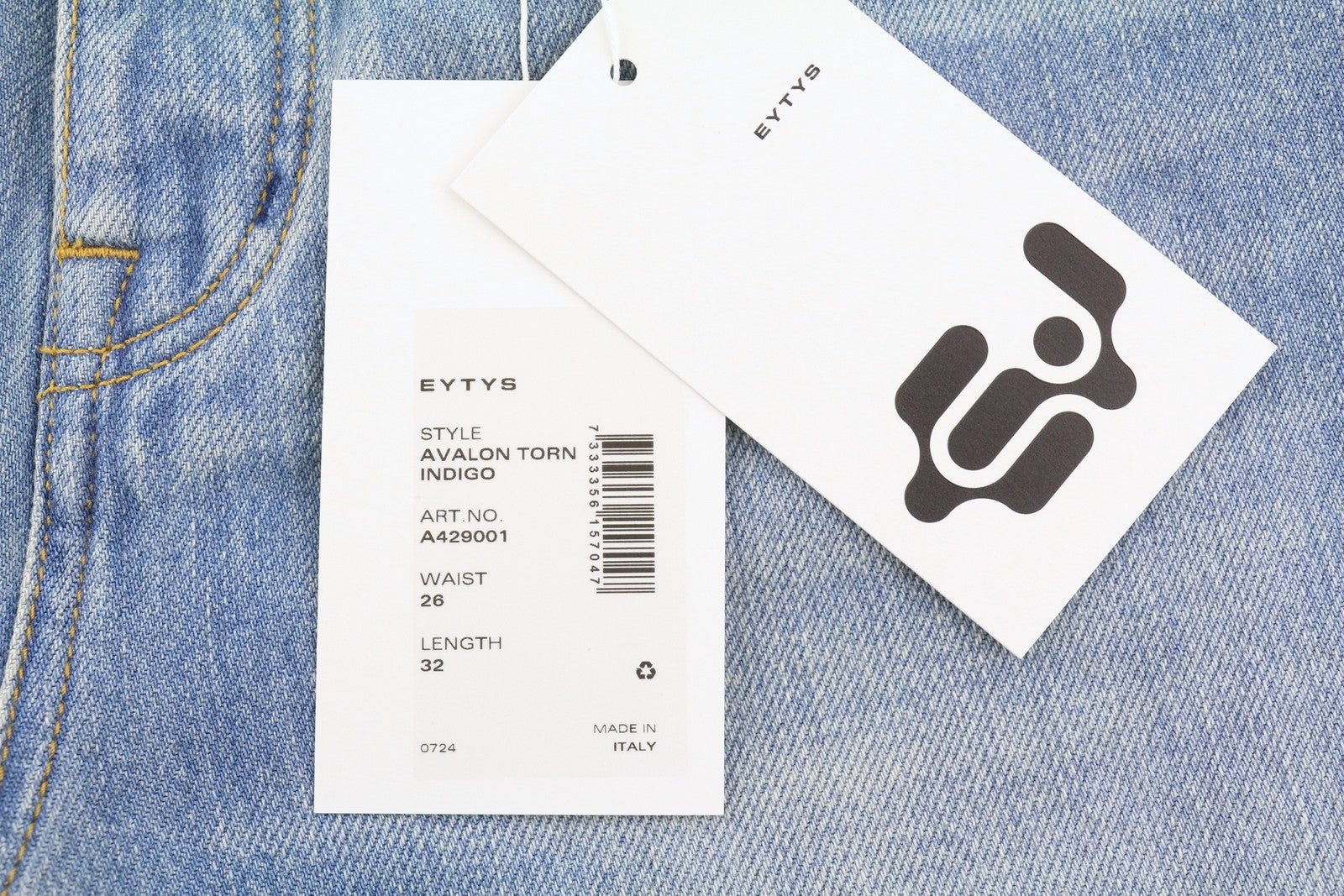 EYTYS Avalon Torn Indigo Cropped Bootcut Fit Women Jeans W26/L32 Indigo RRP370