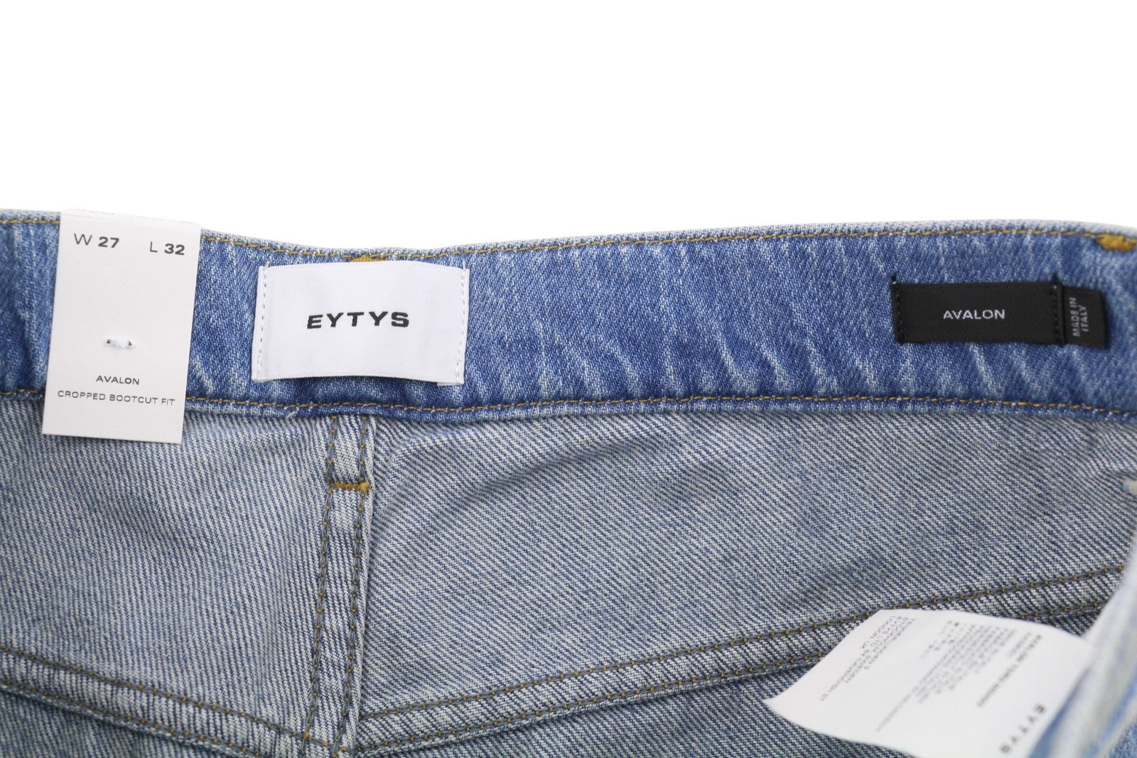 EYTYS Avalon Torn Indigo Cropped Bootcut Fit Women Jeans W27/L32 Washed RRP370