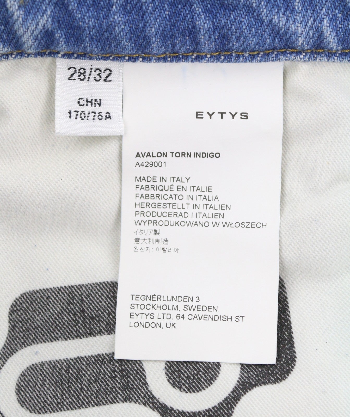 EYTYS Avalon Torn Indigo Cropped Bootcut Women Jeans W28/L32 Unisex RRP370