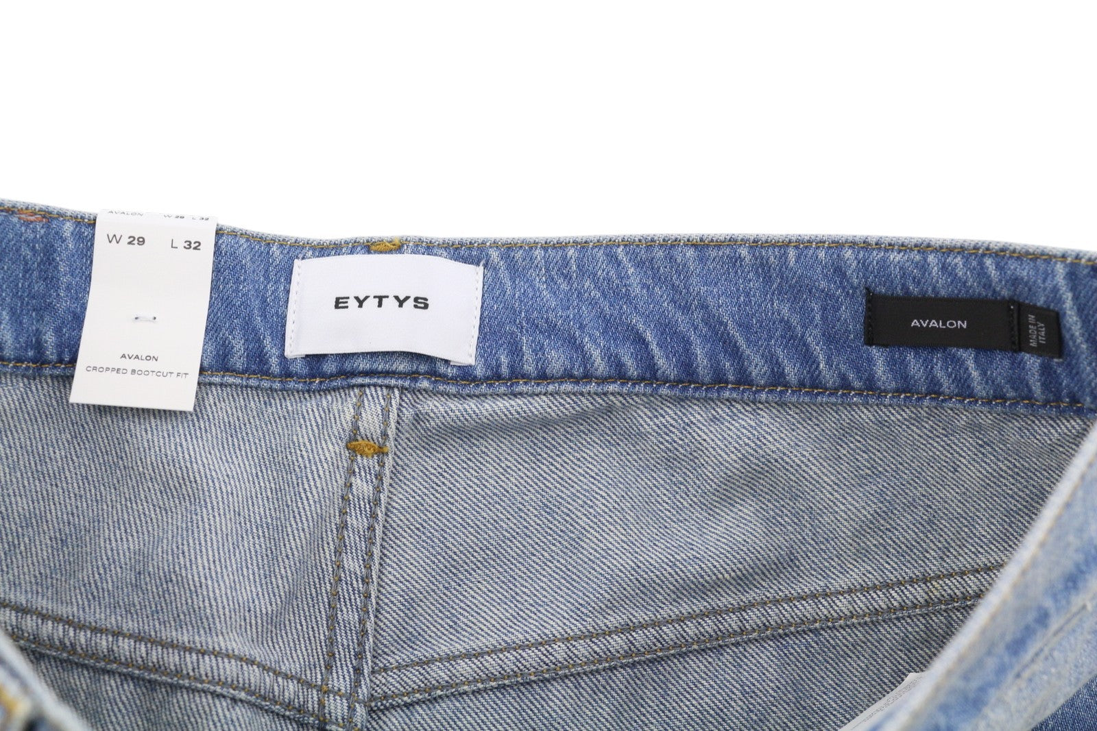 EYTYS Avalon Torn Indigo Cropped Bootcut Women Jeans W29/L32 Men Fit RRP370
