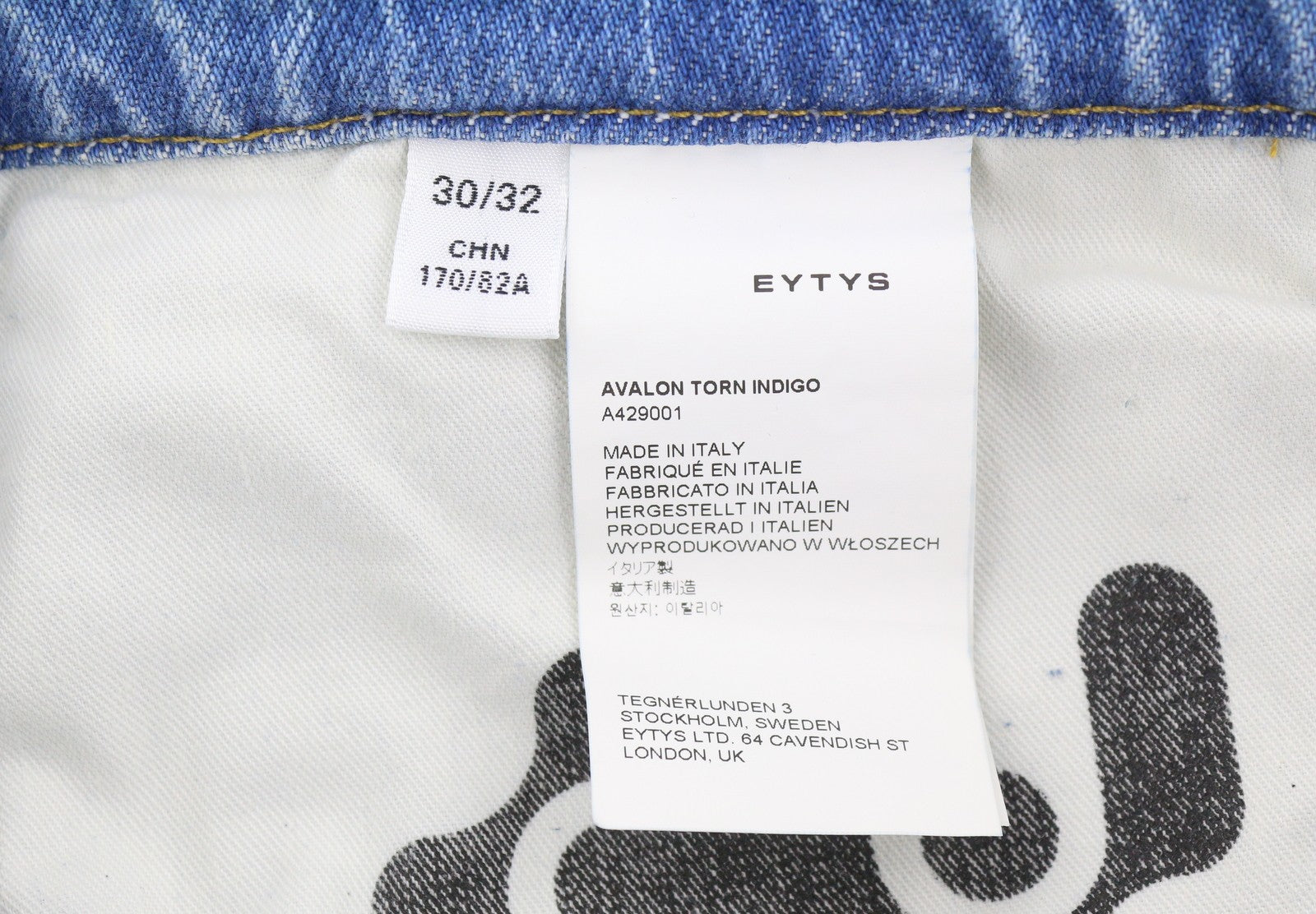 EYTYS Avalon Torn Indigo Cropped Bootcut Women Jeans W30/L32 Unisex RRP370
