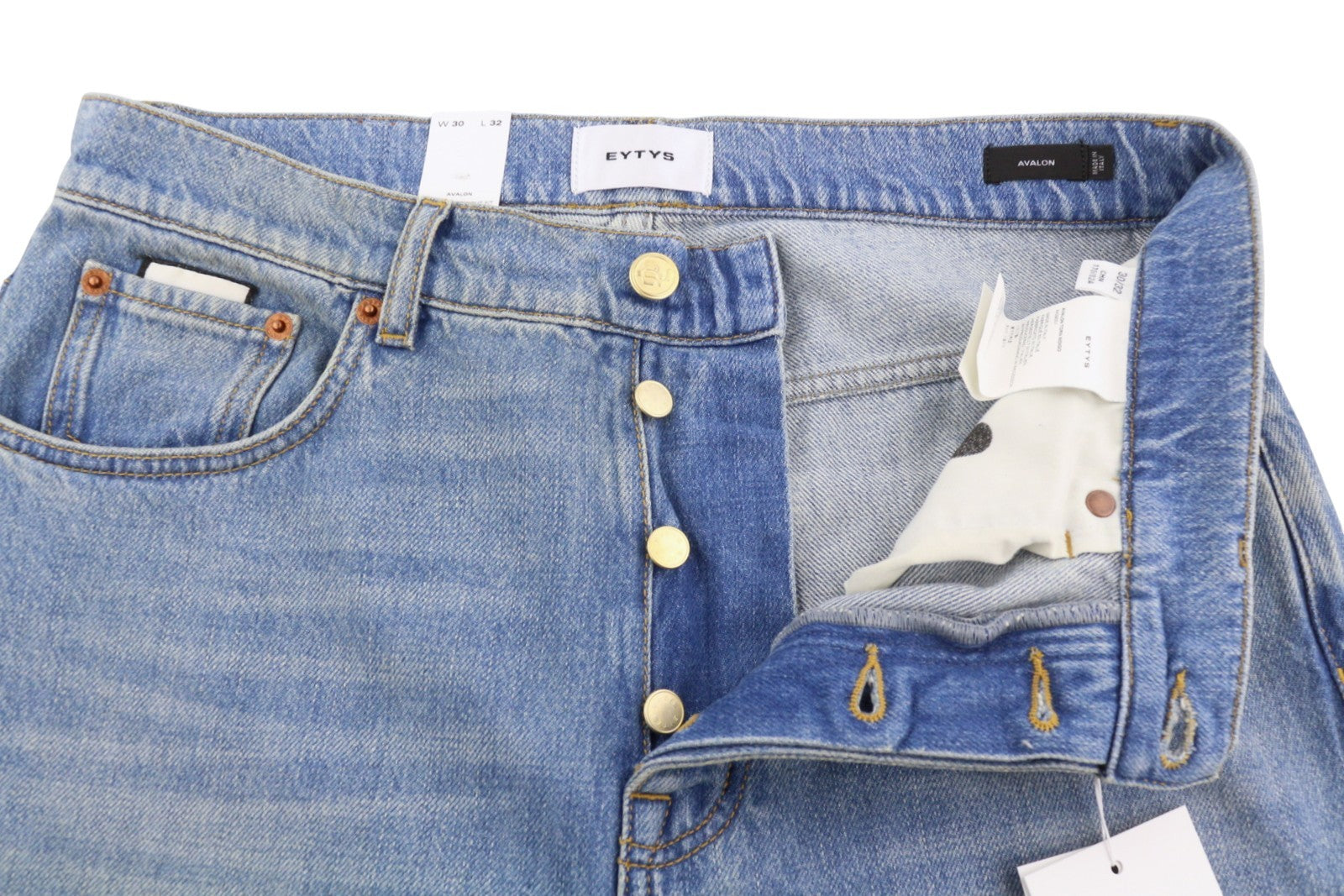 EYTYS Avalon Torn Indigo Cropped Bootcut Women Jeans W30/L32 Unisex RRP370