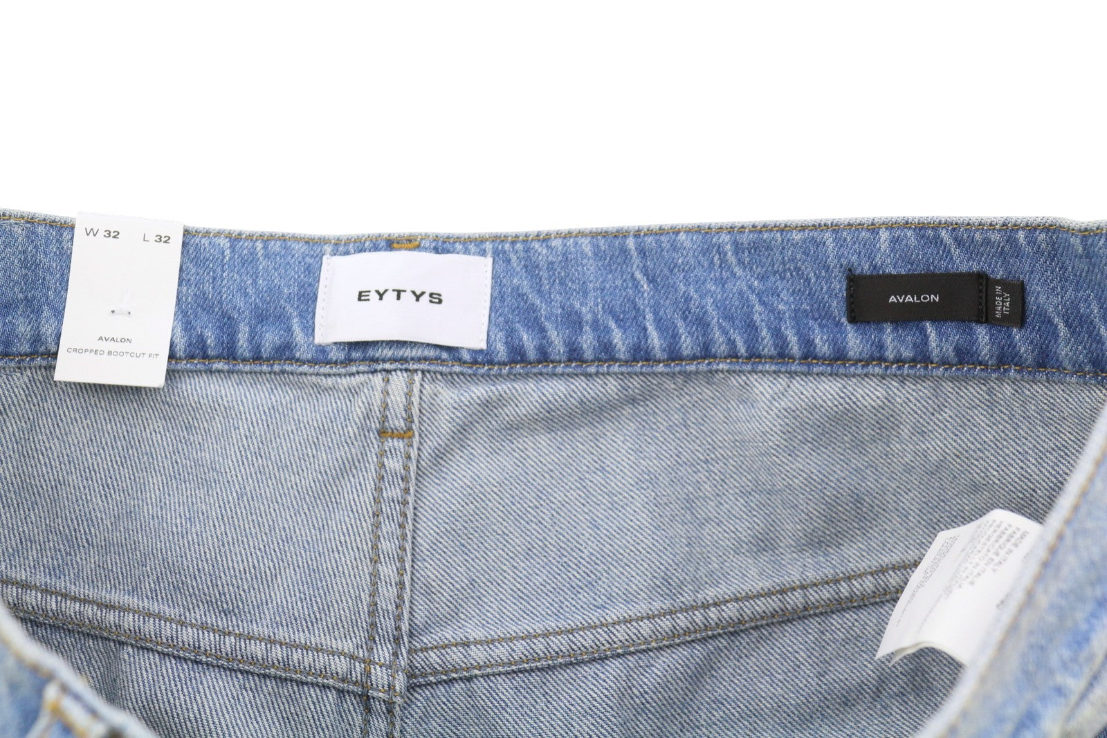 EYTYS Avalon Torn Indigo Cropped Bootcut Women Jeans W32/L32 Unisex RRP370