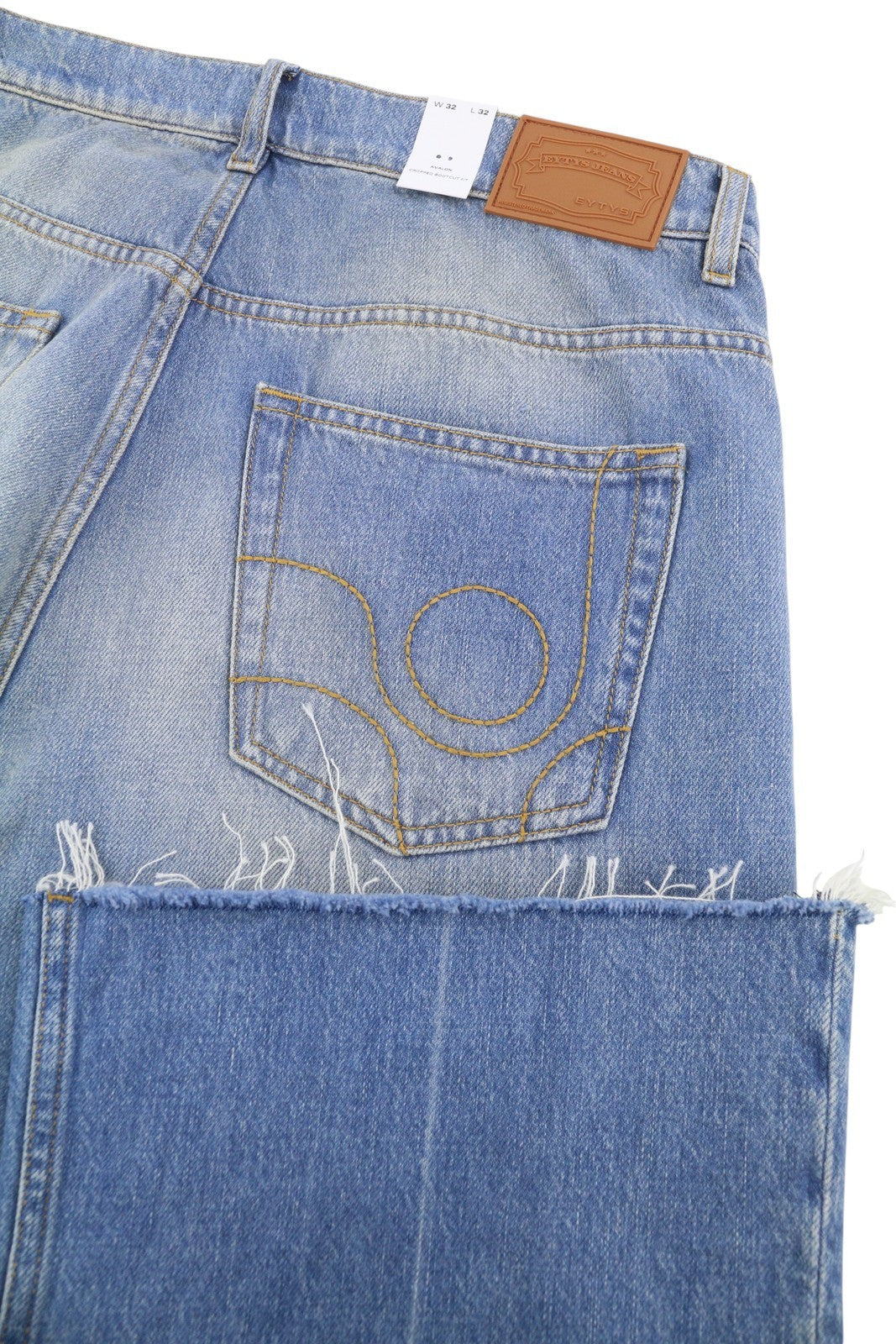 EYTYS Avalon Torn Indigo Cropped Bootcut Women Jeans W32/L32 Unisex RRP370
