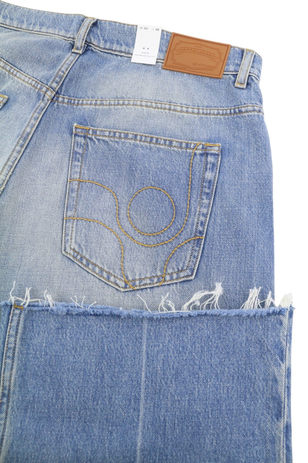 EYTYS Avalon Torn Indigo Cropped Bootcut Women Jeans W33/L32 Men Fit RRP370