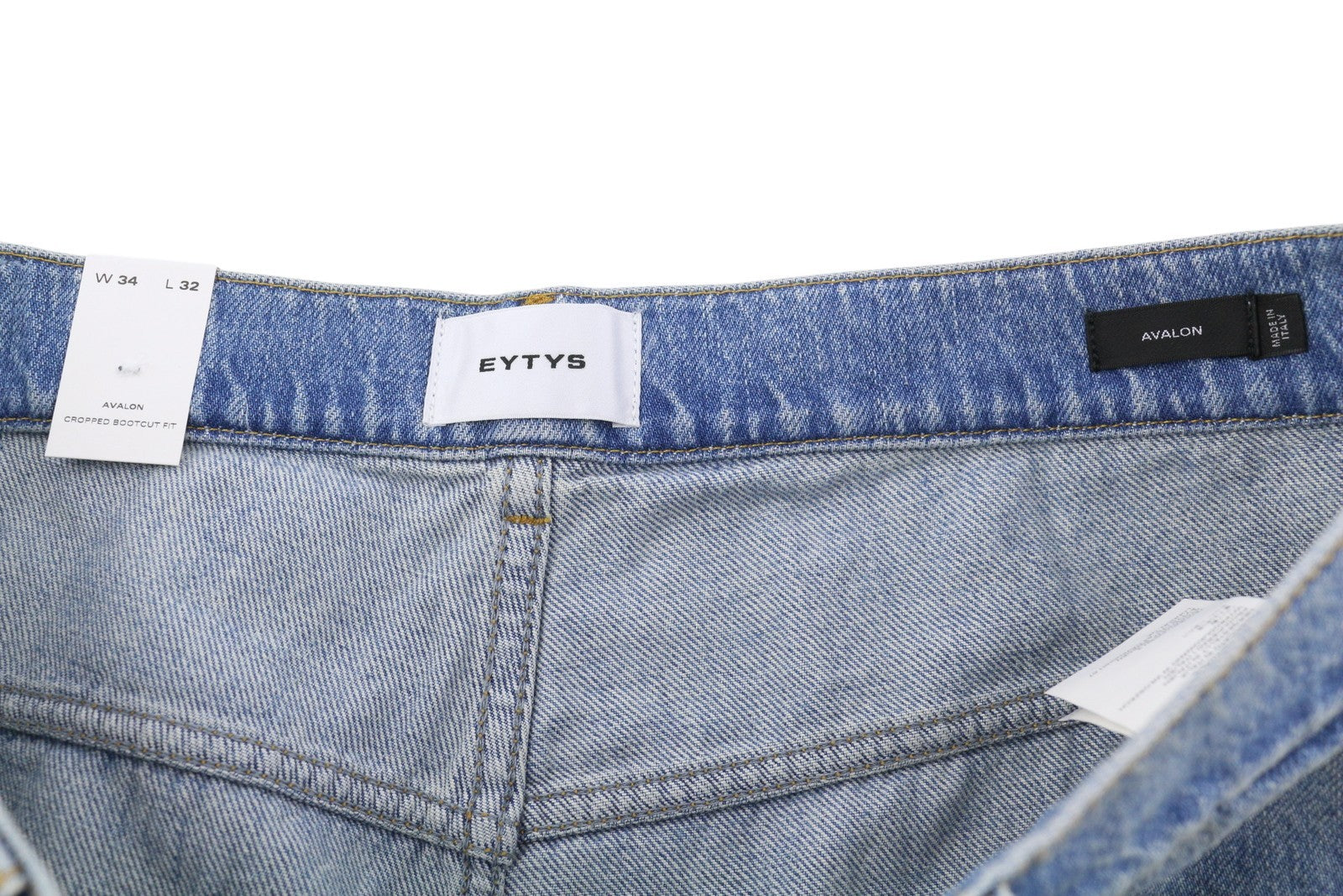EYTYS Avalon Torn Indigo Cropped Bootcut Women Jeans W34/L32 Unisex RRP370