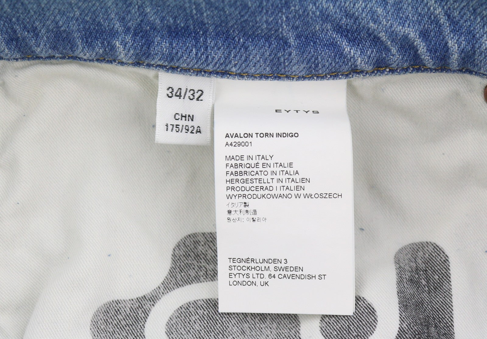 EYTYS Avalon Torn Indigo Cropped Bootcut Women Jeans W34/L32 Unisex RRP370