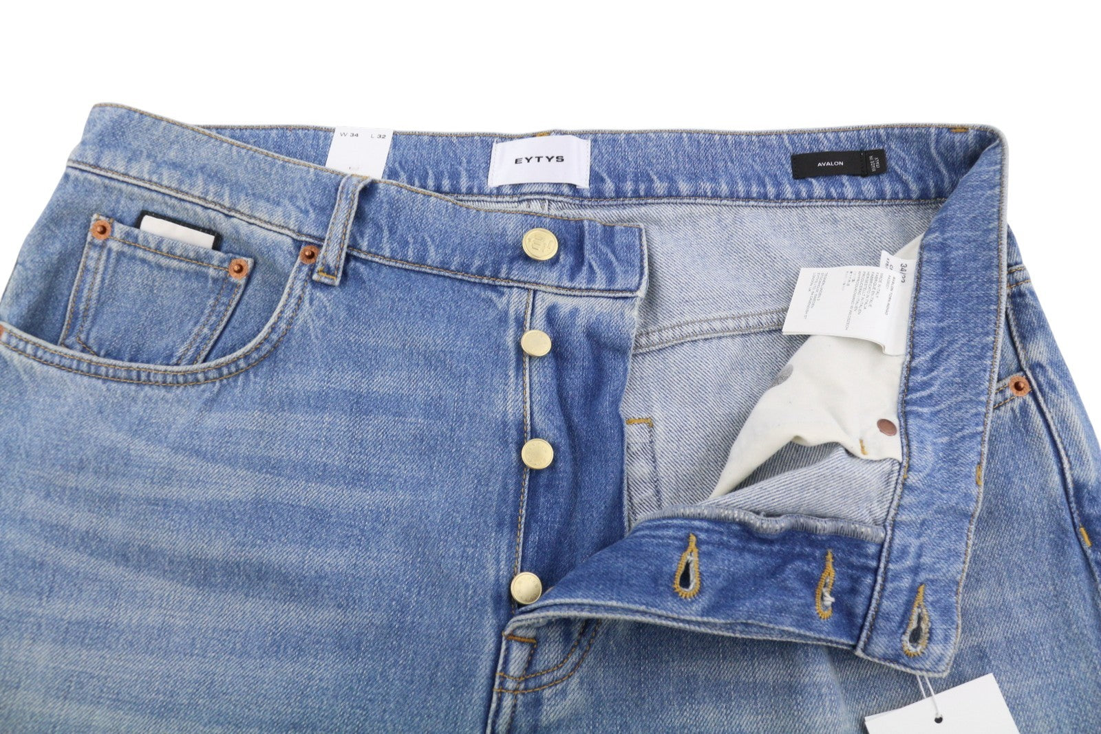 EYTYS Avalon Torn Indigo Cropped Bootcut Women Jeans W34/L32 Unisex RRP370