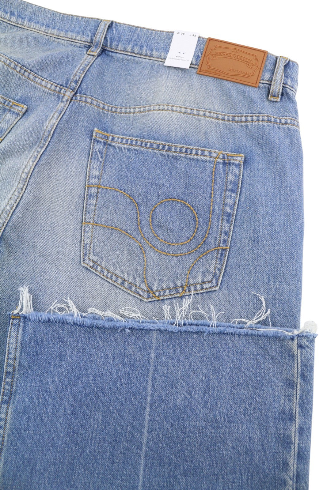 EYTYS Avalon Torn Indigo Cropped Bootcut Women Jeans W36/L32 Men Fit RRP370