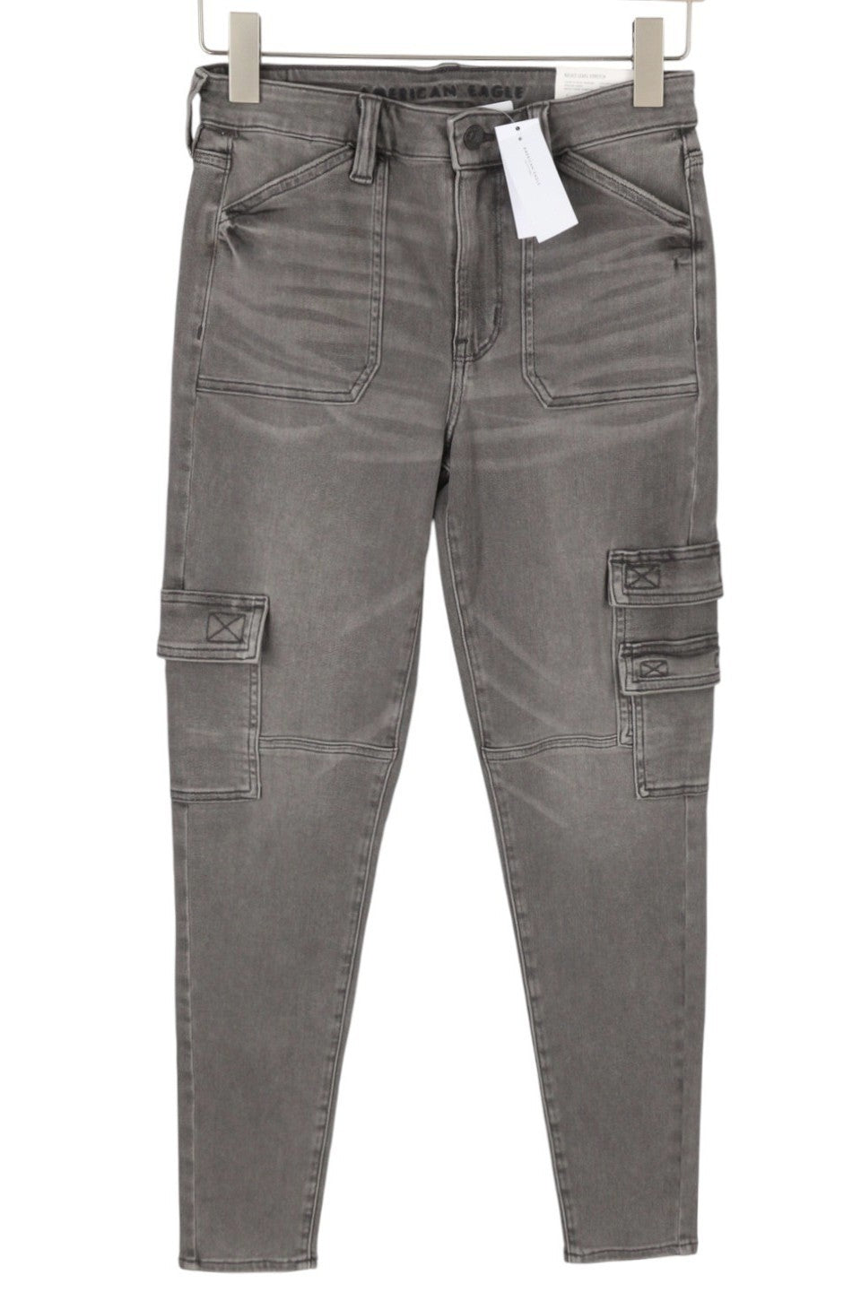 AMERICAN EAGLE OUTFITTERS Super Hi-Rise Jegging Women Jeans W27 Grey Smoke