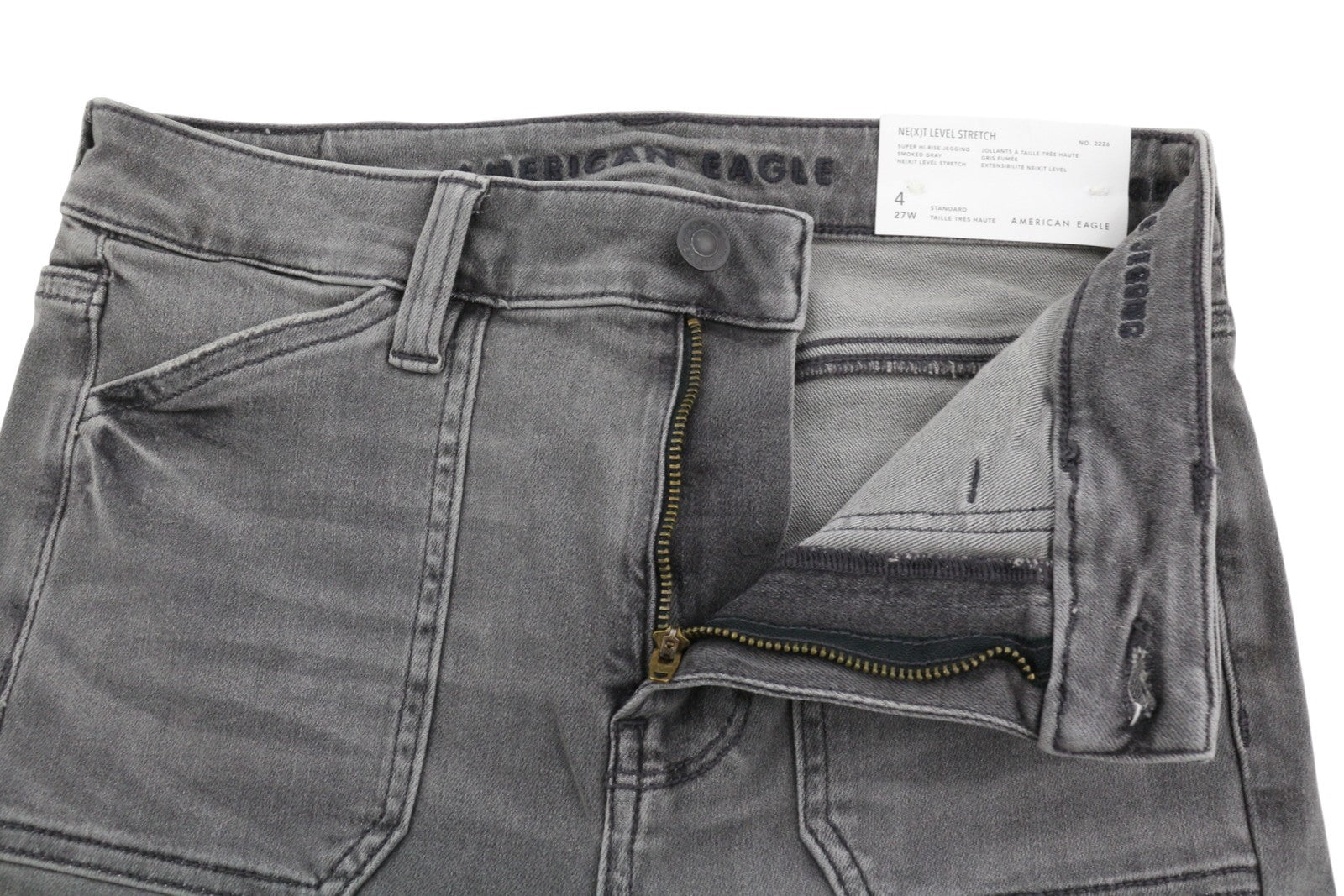 AMERICAN EAGLE OUTFITTERS Super Hi-Rise Jegging Women Jeans W27 Grey Smoke