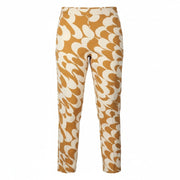 MAX MARA Women Trousers EU36 Mustard Print Zip Fly Tapered Elastic Waist
