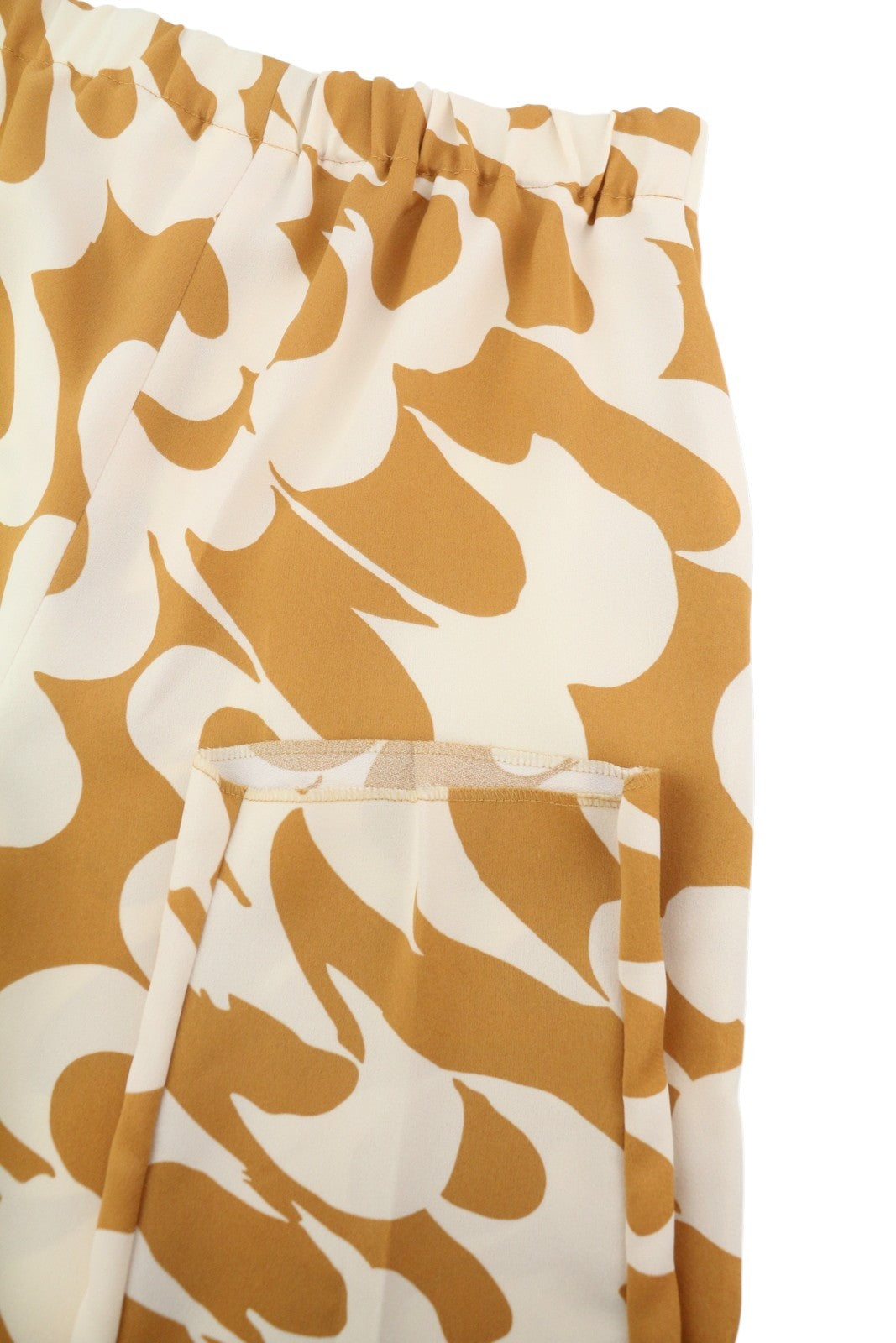 MAX MARA Women Trousers EU36 Mustard Print Zip Fly Tapered Elastic Waist