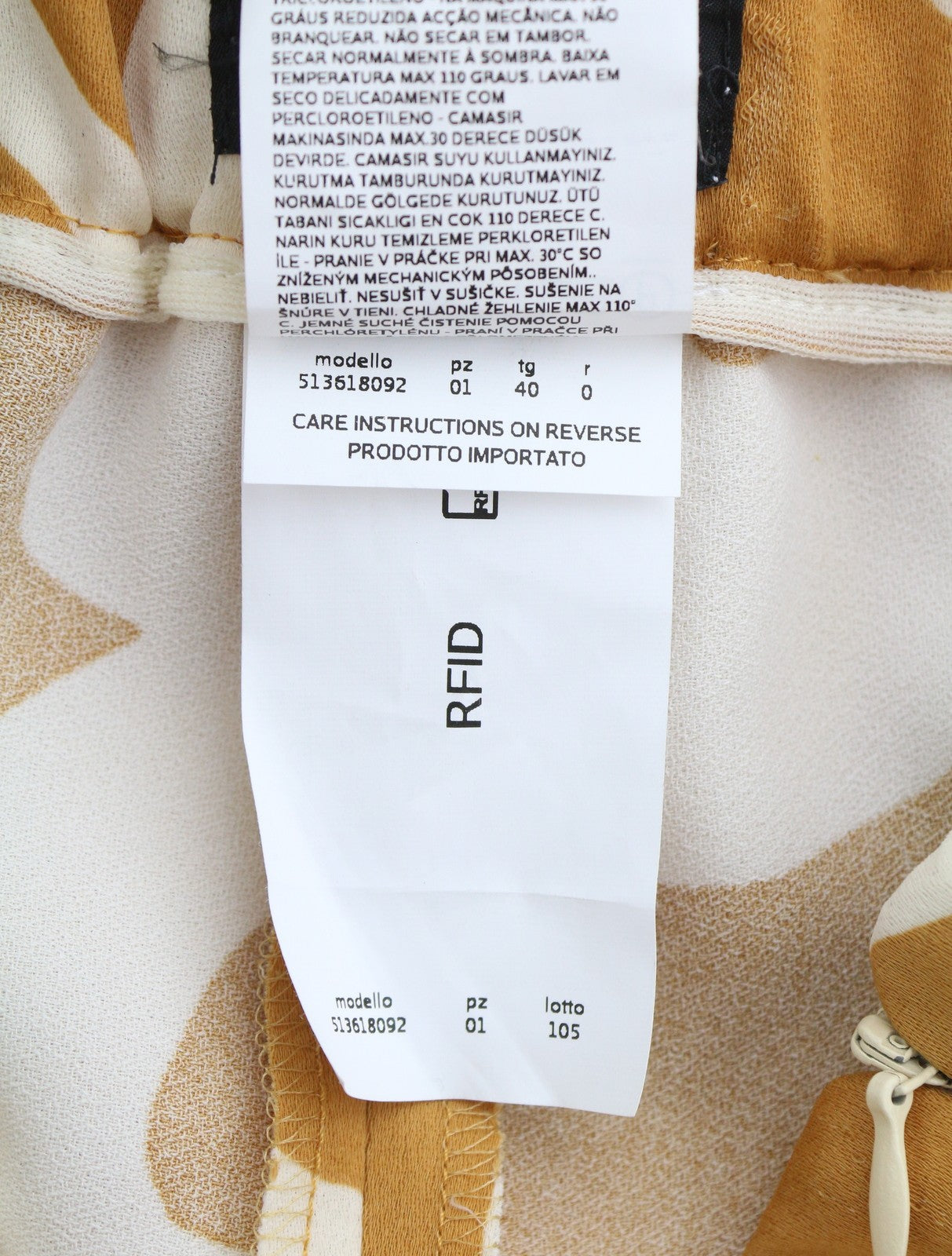 MAX MARA Women Trousers EU36 Mustard Print Zip Fly Tapered Elastic Waist