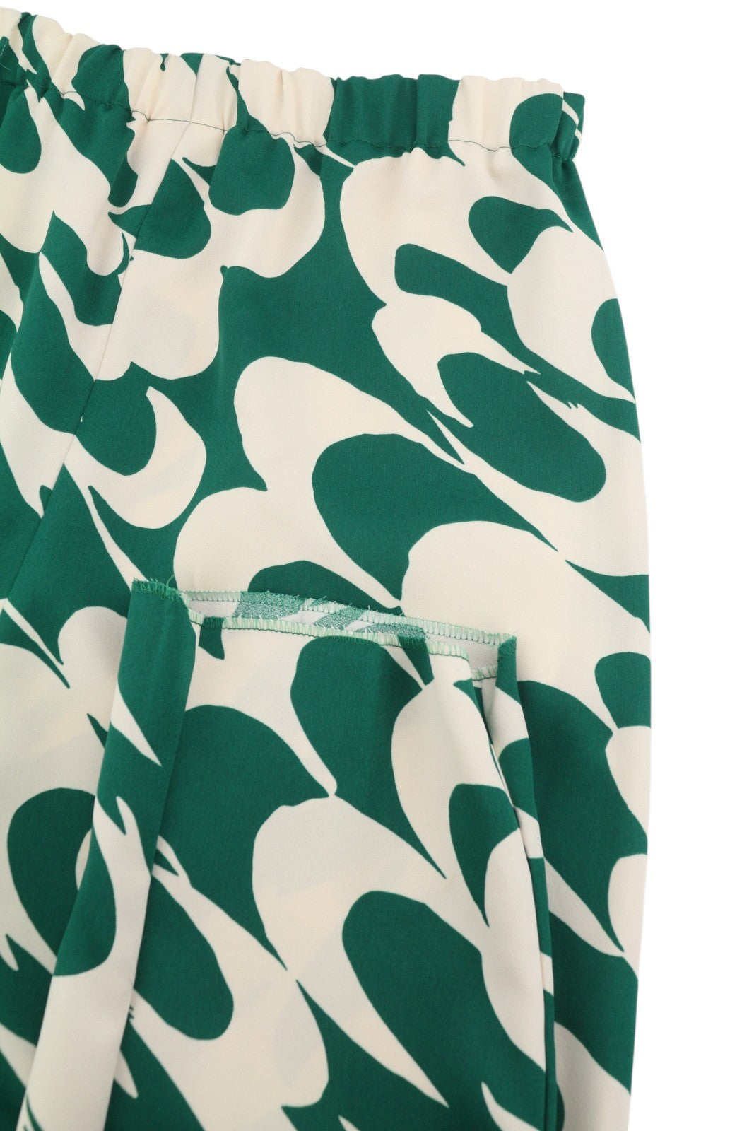MAX MARA Women Trousers EU34 Green Print Zip Fly Tapered Elastic Waist
