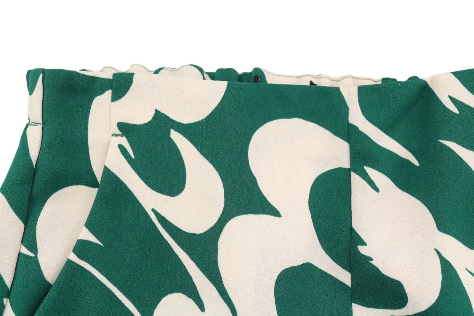 MAX MARA Women Trousers EU34 Green Print Zip Fly Tapered Elastic Waist