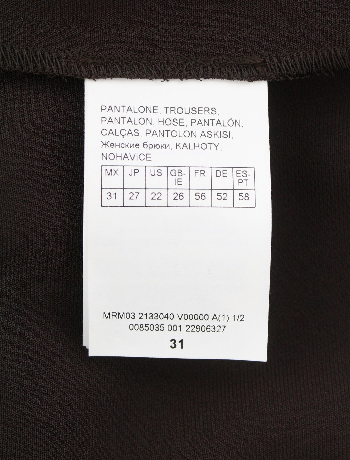 MARINA RINALDI Women Trousers EU56 Dark Brown Elastic Waist Turn-Up Zip