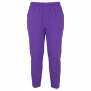 MARINA RINALDI Women Trousers EU52 Purple Stretch Waist Regular Leg