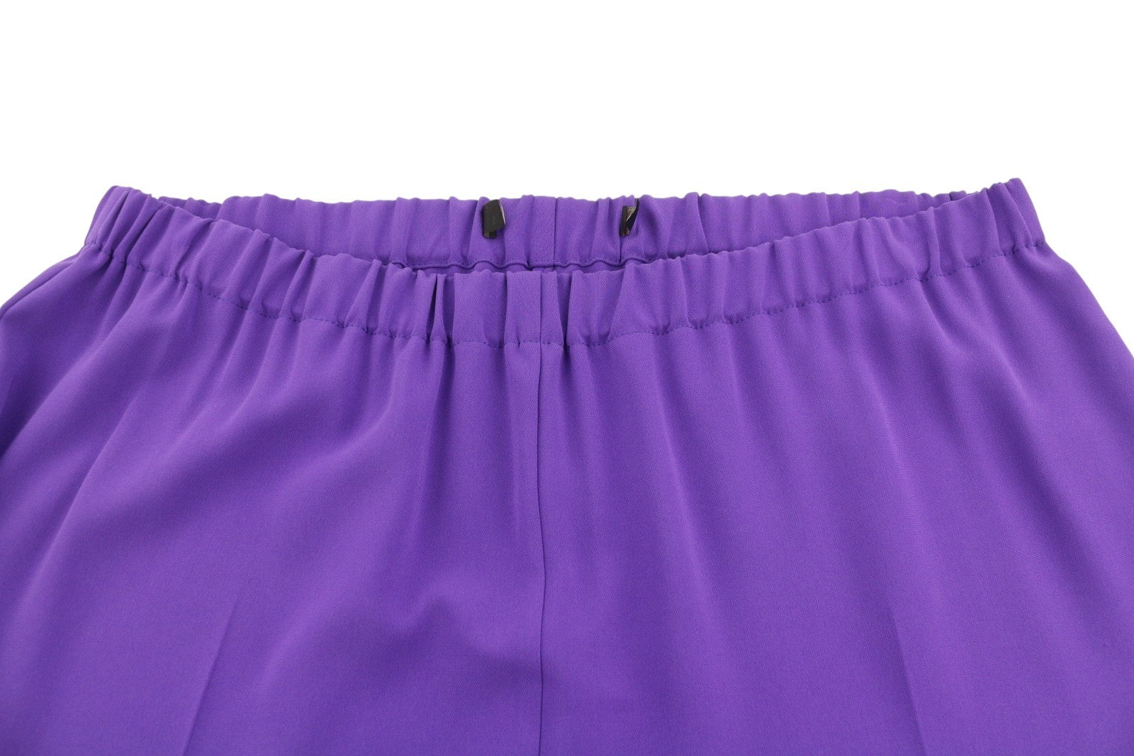 MARINA RINALDI Women Trousers EU52 Purple Stretch Waist Regular Leg