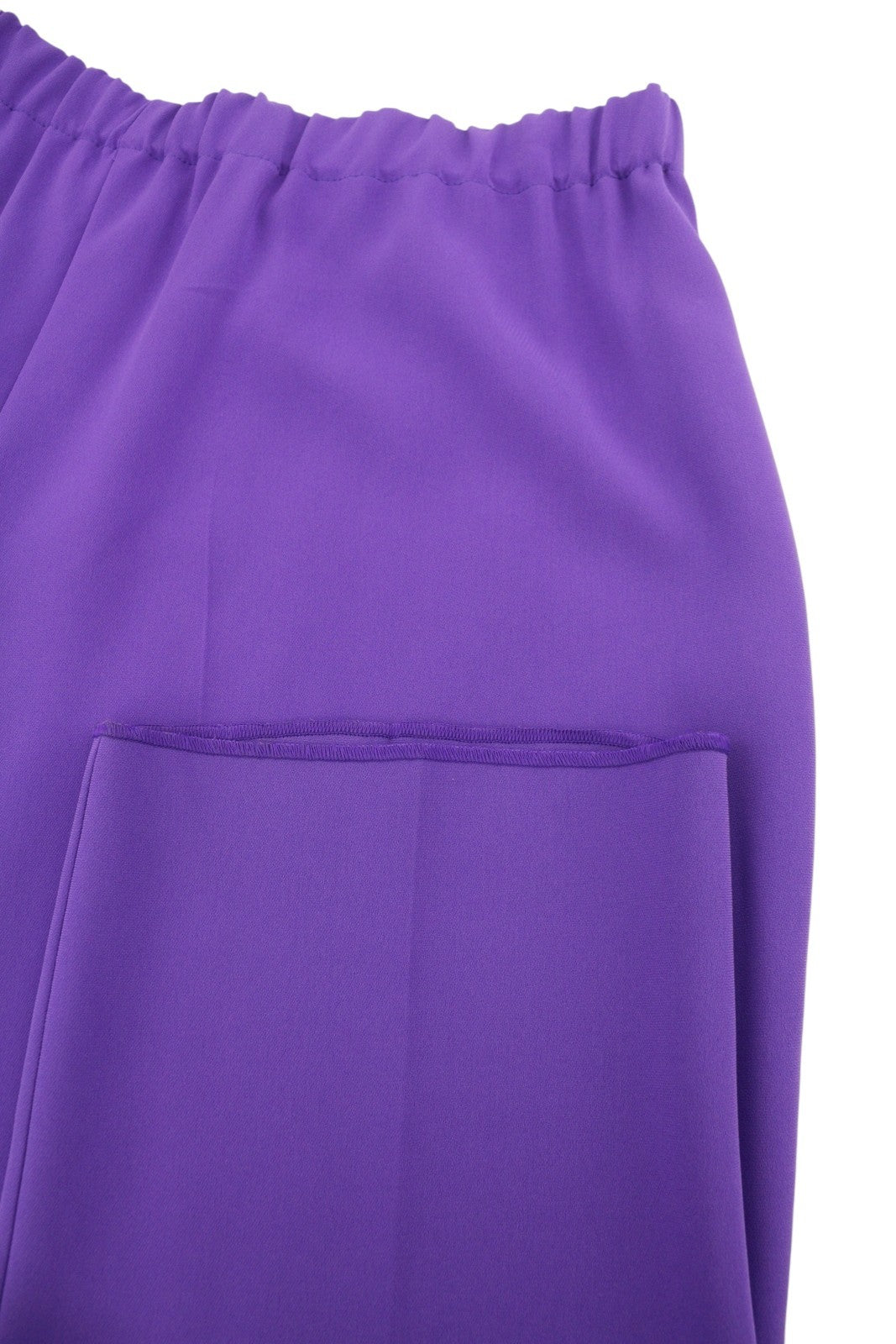 MARINA RINALDI Women Trousers EU52 Purple Stretch Waist Regular Leg