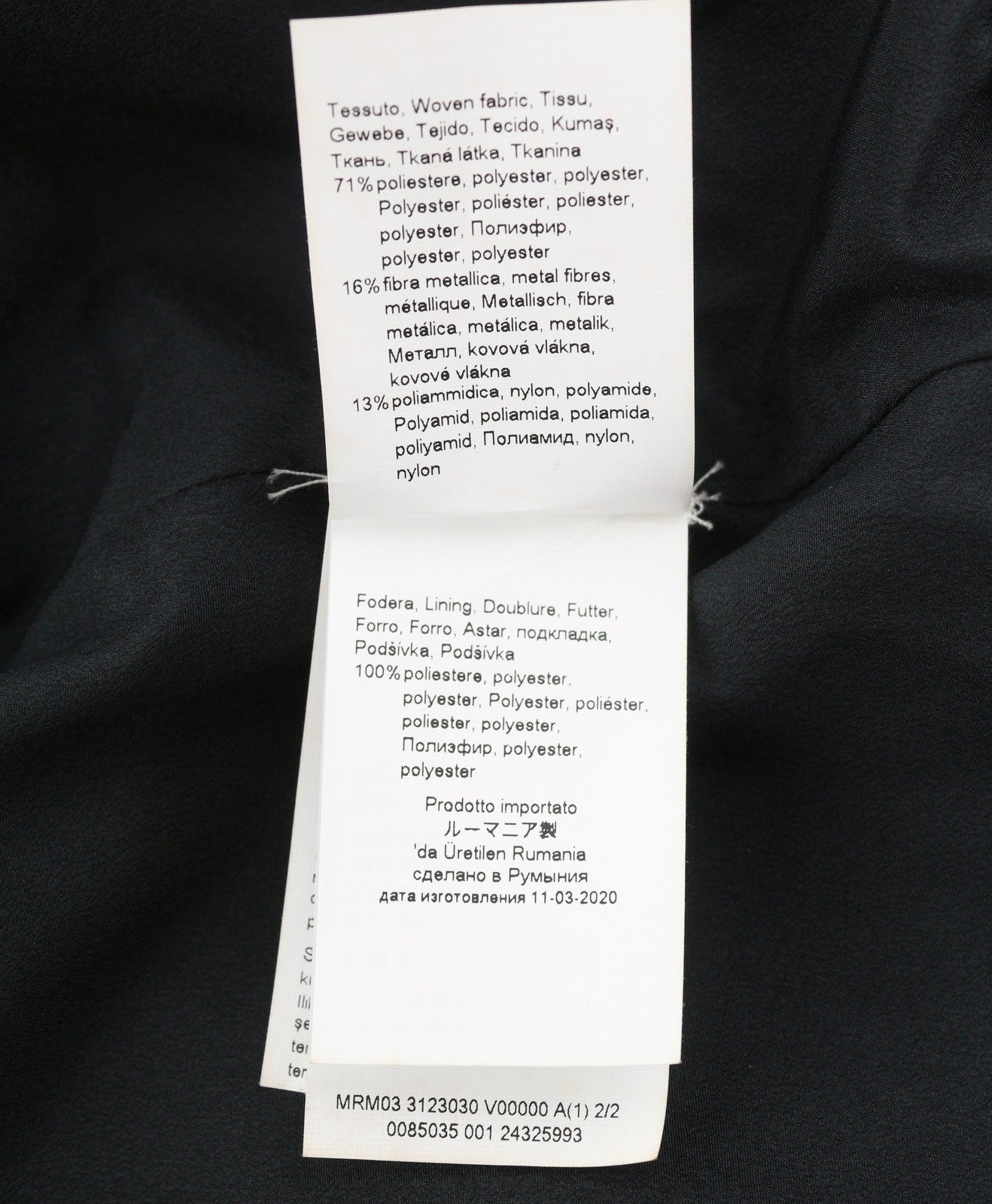 MARINA RINALDI Women Coat EU48 Black Glitter Shiny Embroidered Pattern Mid