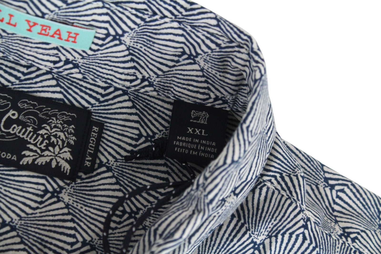 SCOTCH & SODA Men Shirt 2XL Melange Summer Blue Shell Print Nautical Cotton