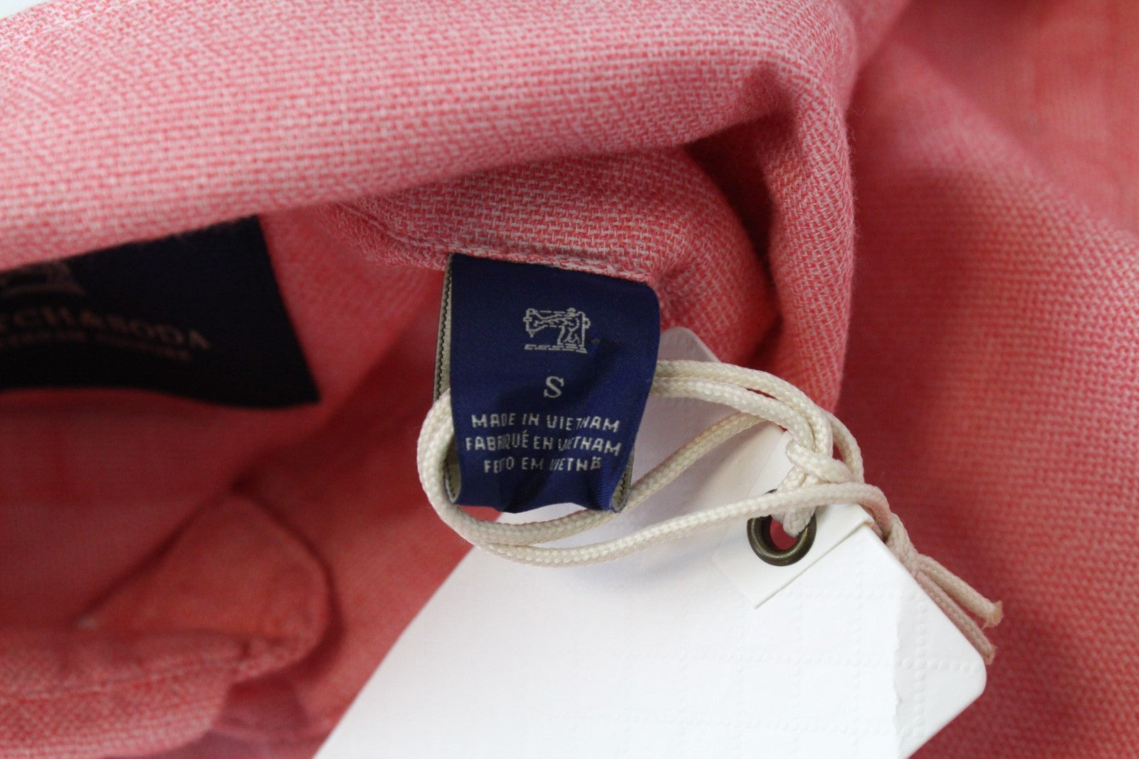 SCOTCH & SODA Ams Couture Men Shirt S Salmon Pink Pure Cotton Long Sleeved