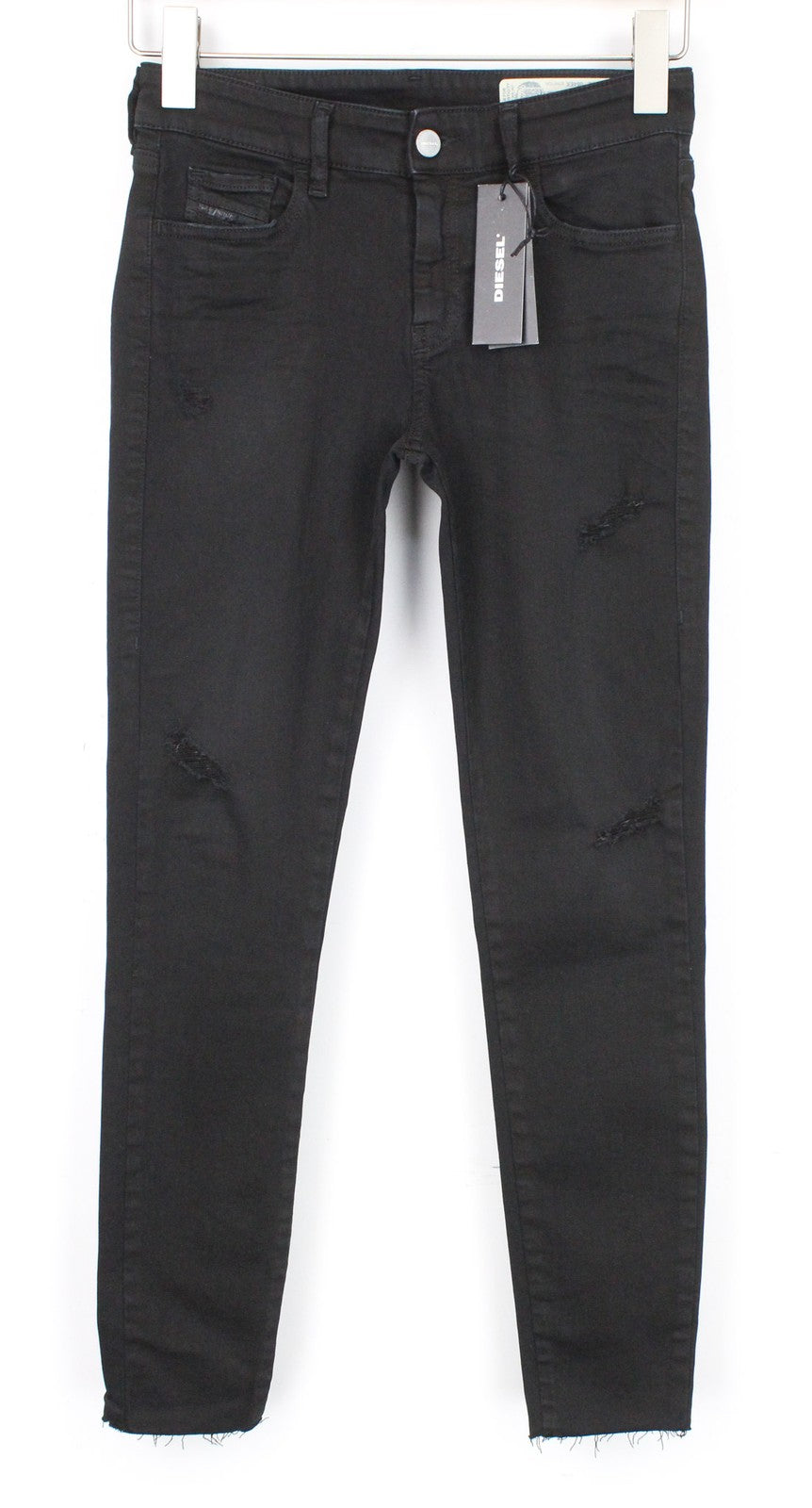 DIESEL Slandy-Ankle 084EX Women Jeans W27/L32 Super Slim Skinny Black Stretch