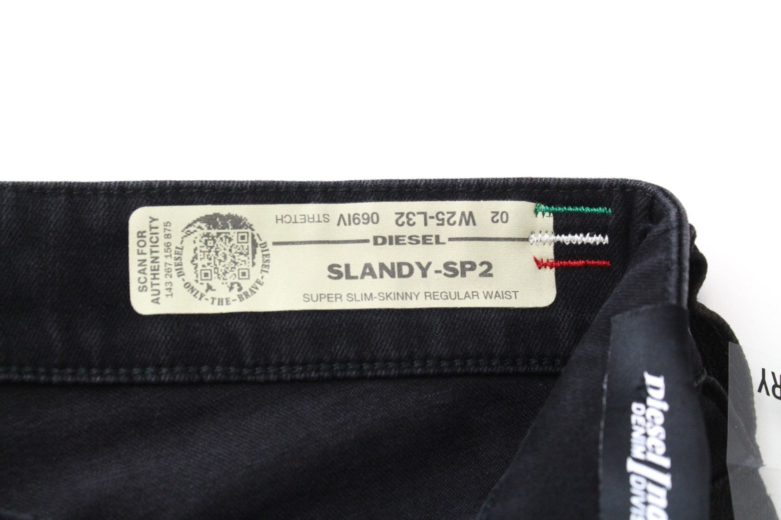 DIESEL Slandy-SP2 069IV Women Jeans W25/L32 Super Slim Skinny Grey Coloured