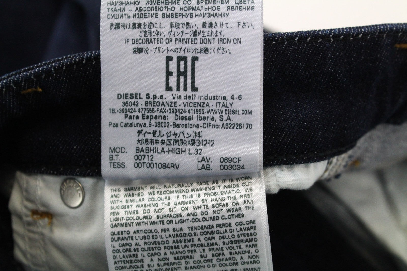 DIESEL Babhila-High 069CF Women Jeans W23/L32 Girls Slim Skinny Blue Stretch