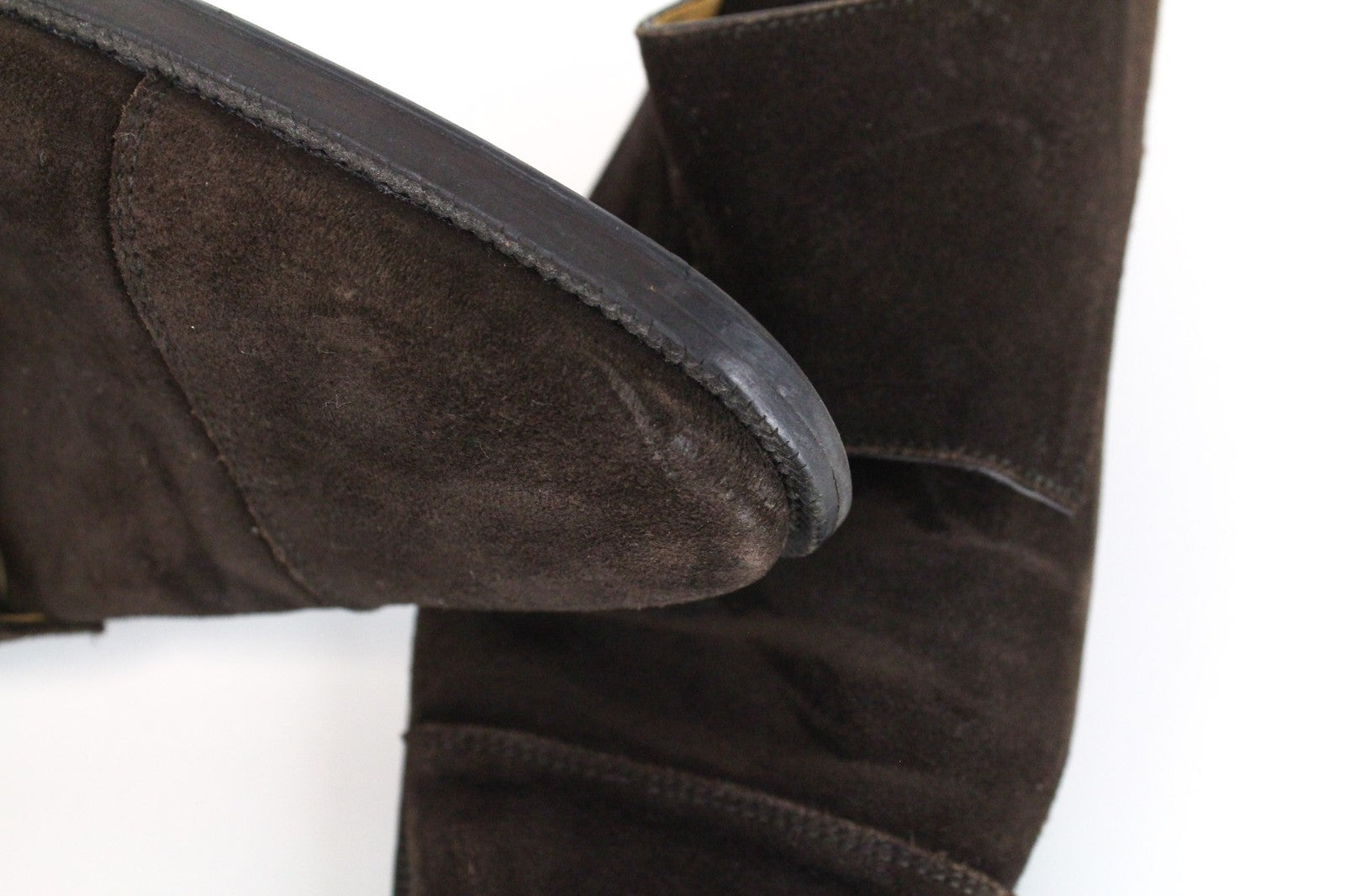 SUITSUPPLY Men Formal Shoes EU41 Brown Leather Suede Double Buckle Low-Top